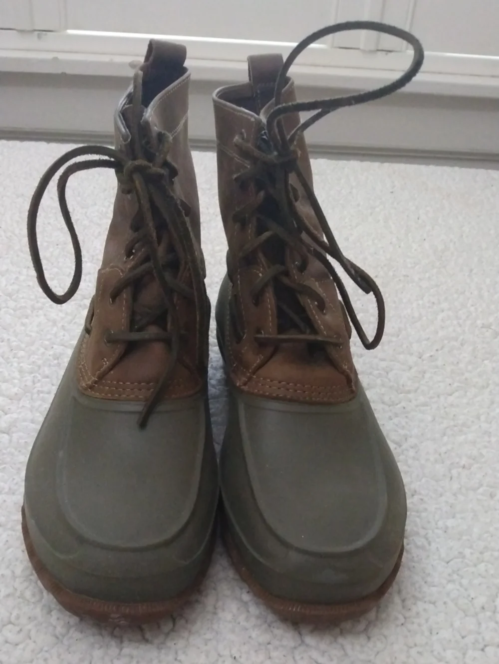 Men's Sperry Brown/Green Heavy Weather Duck Boots 10.5 M